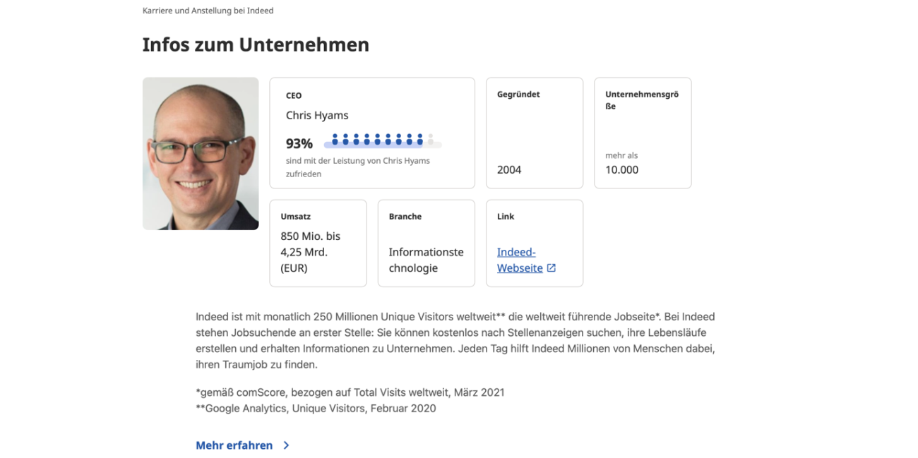 indeed Unternehmensprofil – Infos zum Unternehmen