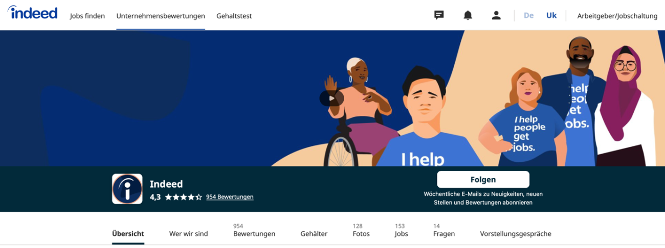 indeed Unternehmensprofil