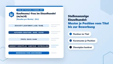Stellenanzeige Einzelhandel: Muster für fünf Positionen zum Kopieren
