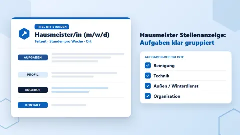 Hausmeister Stellenanzeige: 2 Muster zum Kopieren – mit Aufgaben-Checkliste