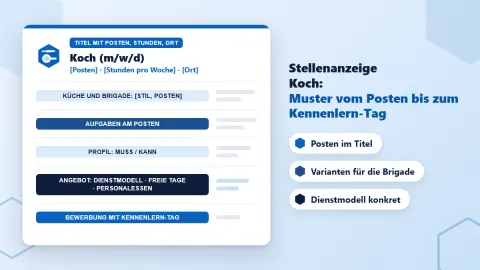 Stellenanzeige Koch Muster: Vorlage zum Kopieren – mit Varianten für die ganze Küche