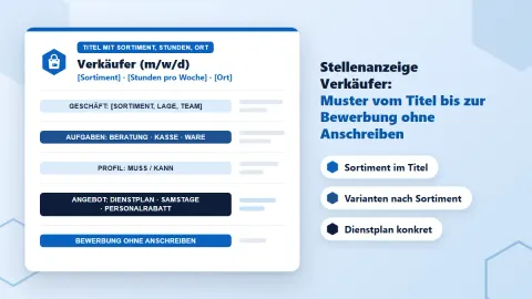 Stellenanzeige Verkäufer: Muster + Varianten nach Sortiment