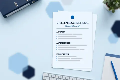 Stellenbeschreibung Bürokraft & Bürokauffrau: Muster und Anzeige