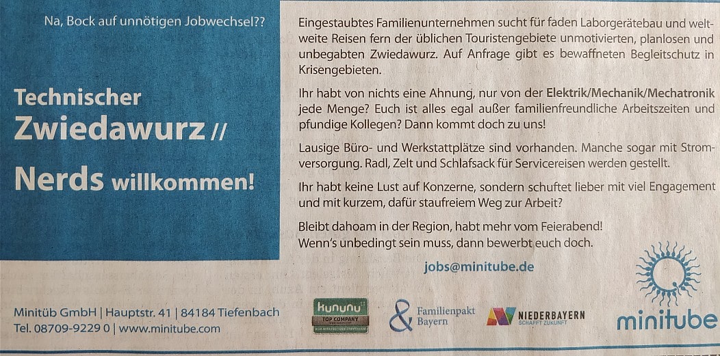 Kreative Stellenanzeige